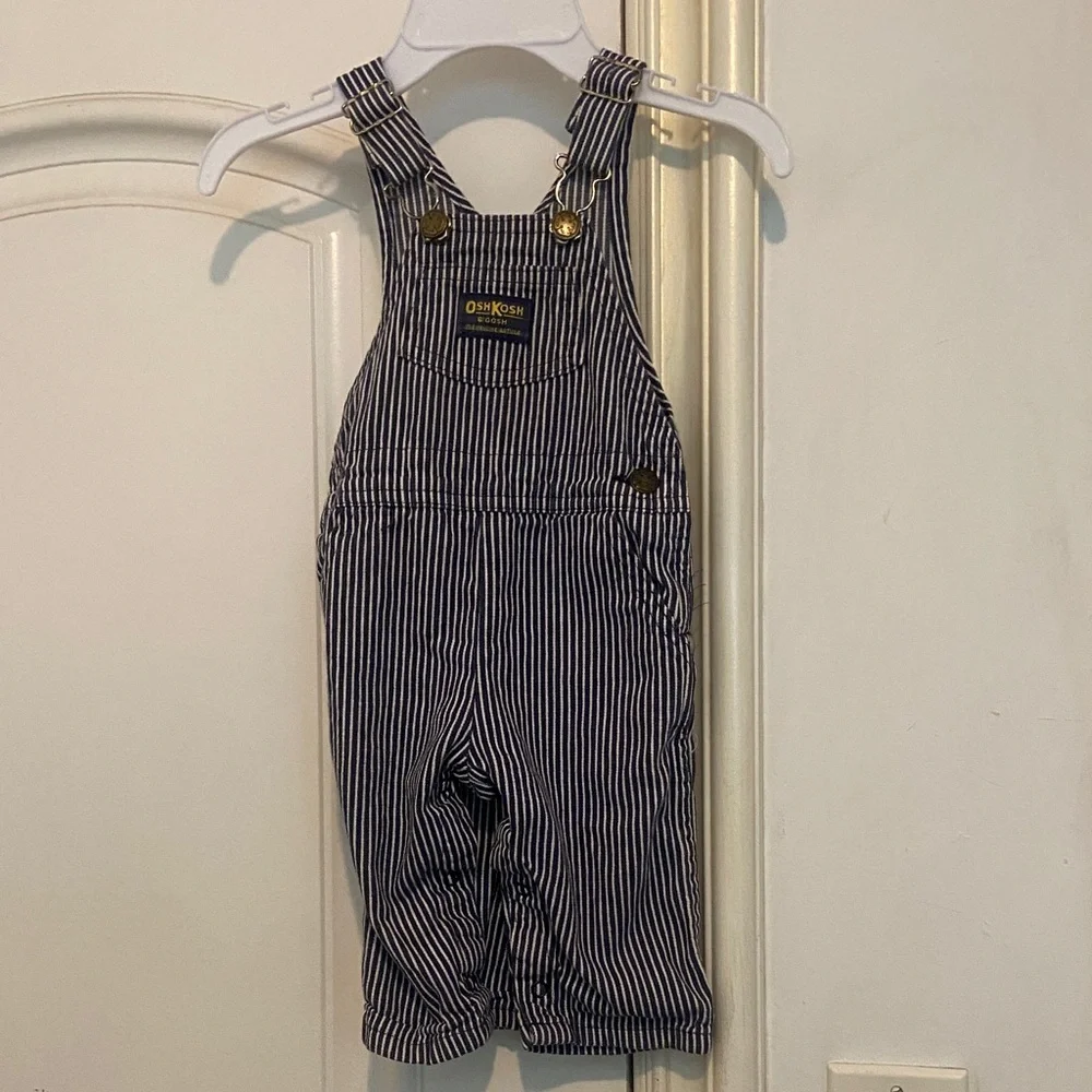 OshKosh B'gosh Blue and White Striped Kids Overalls